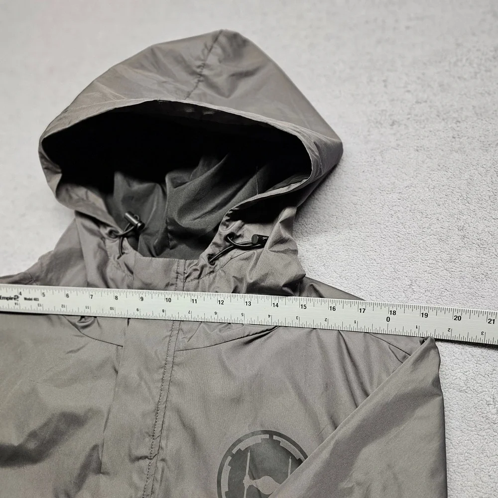 Star Wars TIE Fighter Anorak Windbreaker Jacket Grey Black Mens Large Pullover